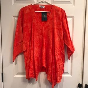 Ivy Reed size L pullover cotton top Orange